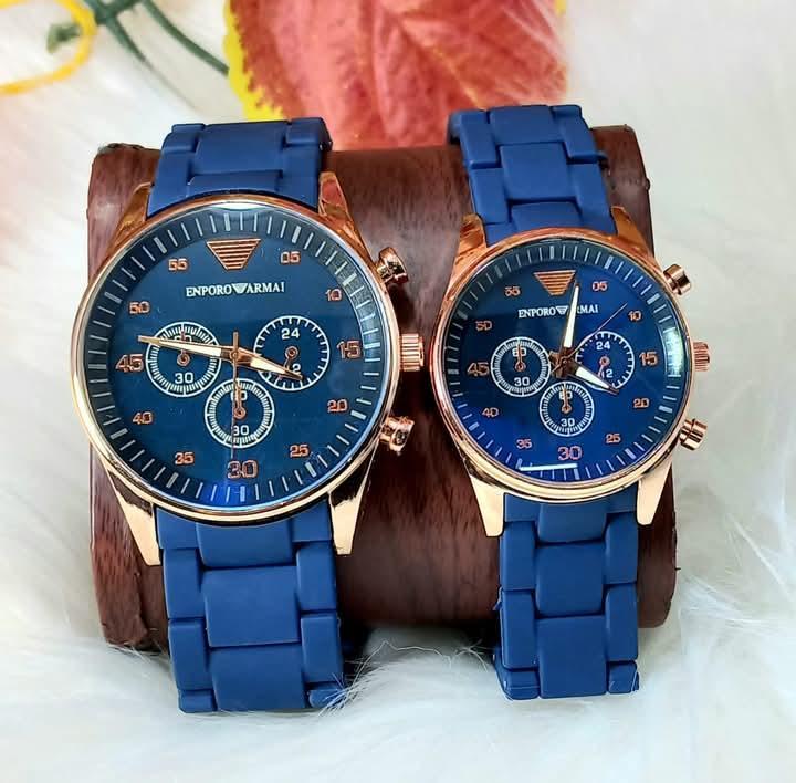 Stainless Steel Couple Watches Black Rose Gold