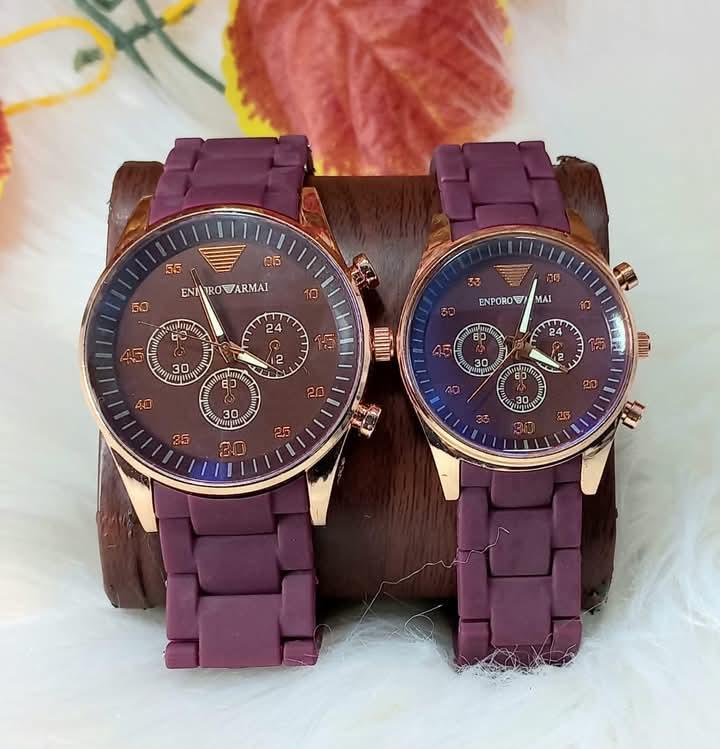 Stainless Steel Couple Watches Black Rose Gold