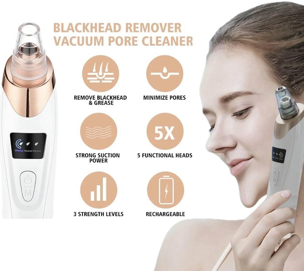 Rechargable Derma Suction- 5 in 1 Blackhead Remover