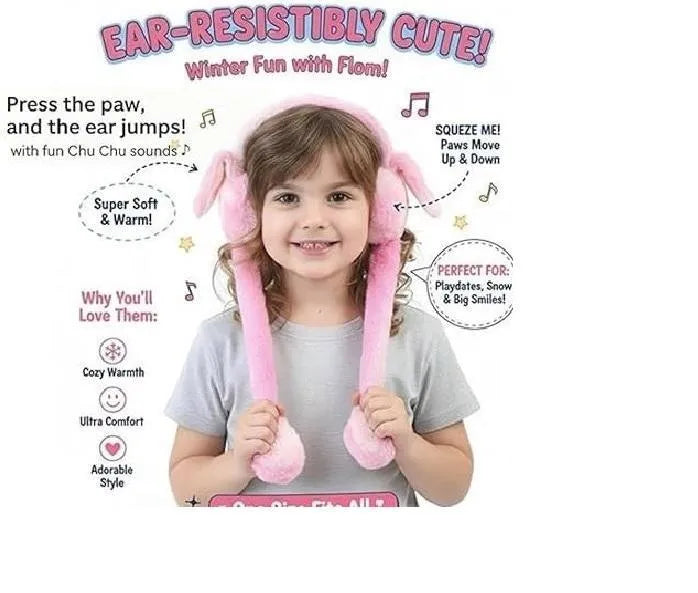Premium Kids Plush Bunny Earmuffs - 1Pc