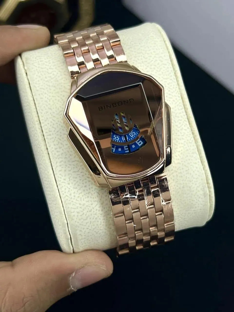 Unisex Multicolor Digital Display Watch - 1 Pc Stylish Brass Chain Strap